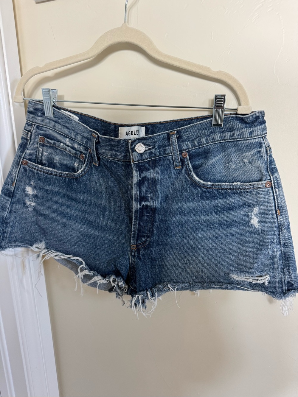 AGOLDE Distressed Denim Cutoff Shorts | Size 30 | Premium Designer Denim
